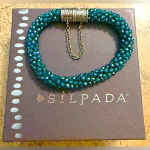 Silpada Sterling Silver & Glass Second Nature Magnetic Clasp Bracelet_B2901